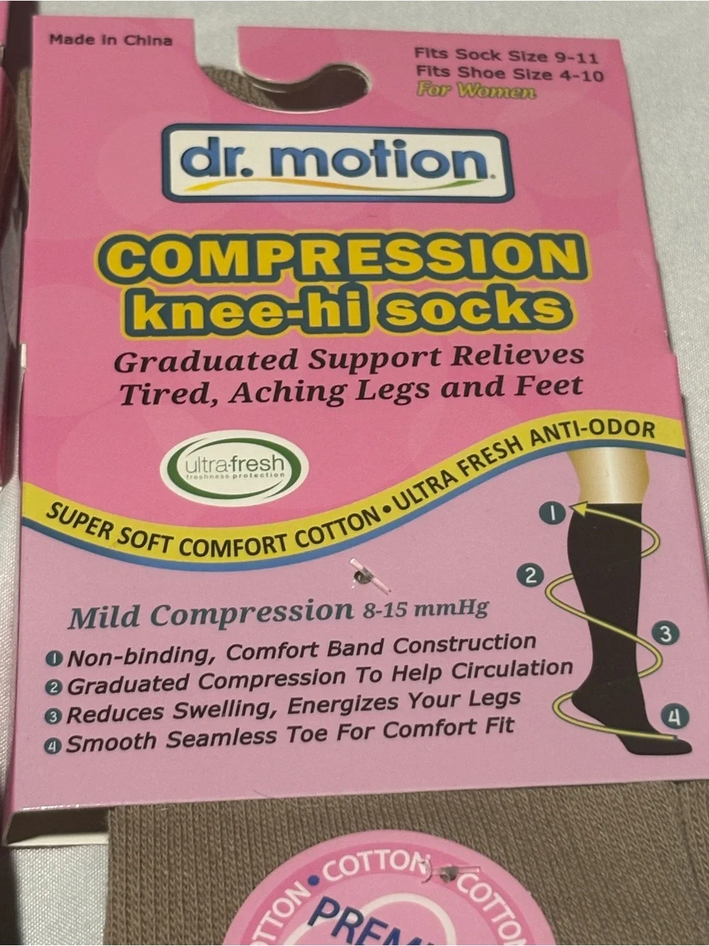 Dr. Motion Compression Knee-Hi Socks 2 Pair Set Women’s 4-10 Black 8-15 mmHg NWT